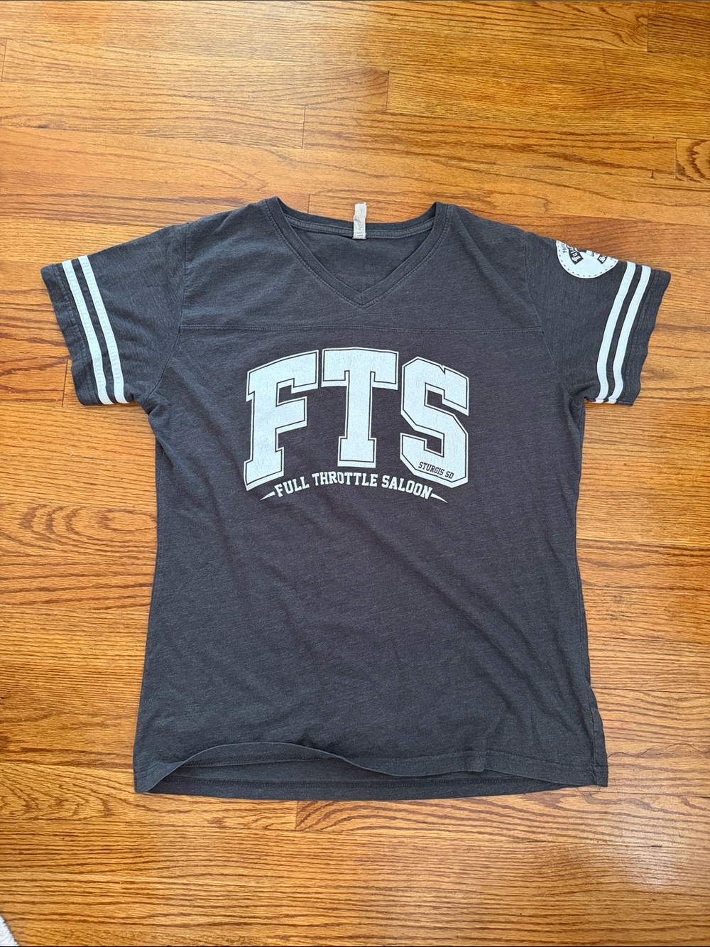 FTS Kids V-Neck Tee in Charcoal
